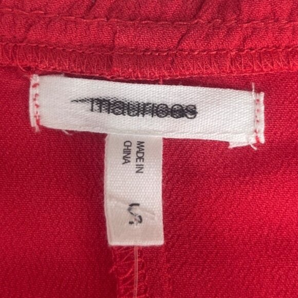 Maurices Flutter Sleeve Top Womens Small Red New WOT Embroidered Details - Picture 5 of 7